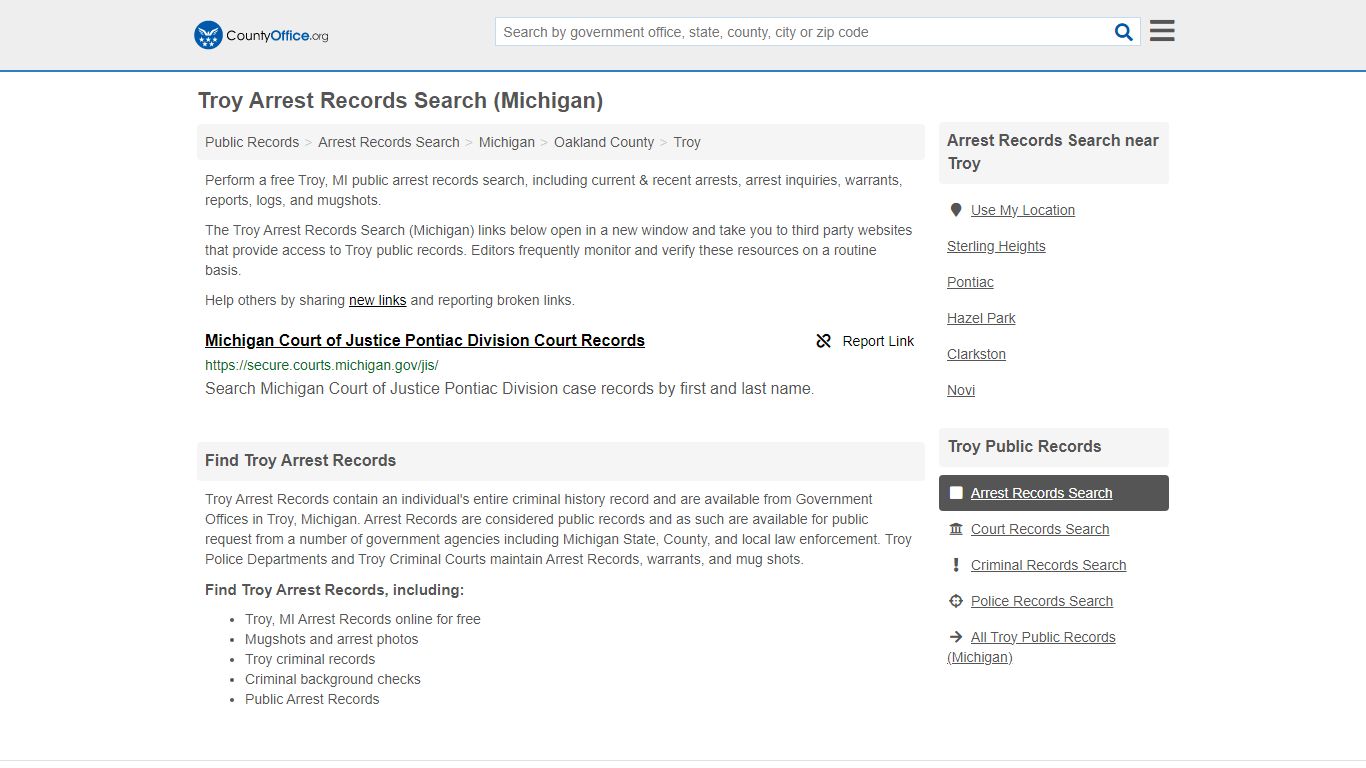 Arrest Records Search - Troy, MI (Arrests & Mugshots)